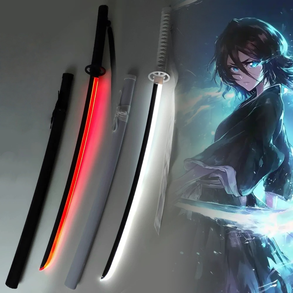 Cosplay Prop Dagger - 40インチ グローブリーチ刀 LEDライトセーバー アニメ ルキア コスプレ小道具