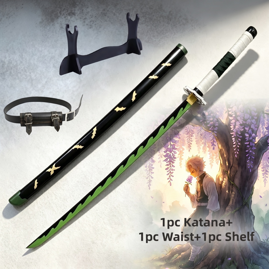 Cosplay Prop Dagger - 40インチ 鬼滅の刃 神無川善逸 刀スタンドセット アニメコスプレ小道具 剣