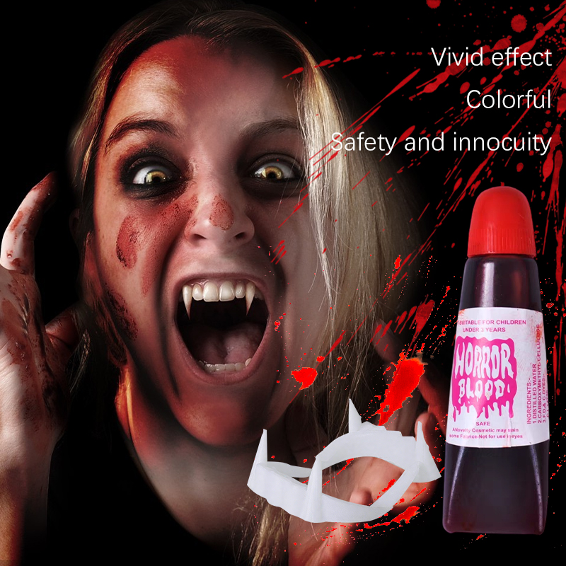 ハロウィン吸血鬼義歯人工血漿セット、リアルな白いプラスチック - Cosplay Prop Paint のレビューと価格